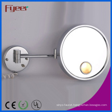 Fyeer Single Side Foldable Round Vanity Mirror with LED Light